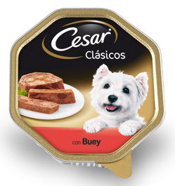 Cesar Caja de 14 Latas Clásicos Buey, Comida Húmeda para Perro, 150 gr cada una