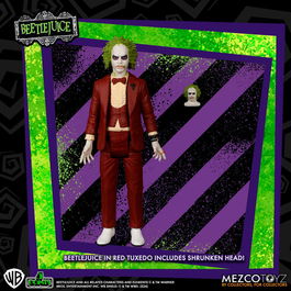 MEZCO TOYZ Figura Beetlejuice Red Tux Suite Beetlejuice 9,5cm con cabeza de quita y pon