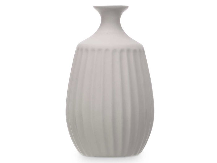 Giftdecor Jarron Ceramica Cuello Estrecho 31 cm Gris 19x19x31 cm (Set de 4)