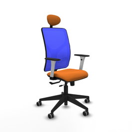 PIQUERAS Y CRESPO Silla de oficina Motilla con mecanismo Sincro/Traslack, Naranja y Azul