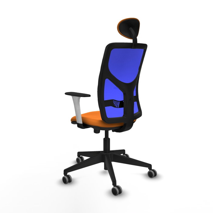 PIQUERAS Y CRESPO Silla de oficina Motilla con mecanismo Sincro/Traslack, Naranja y Azul