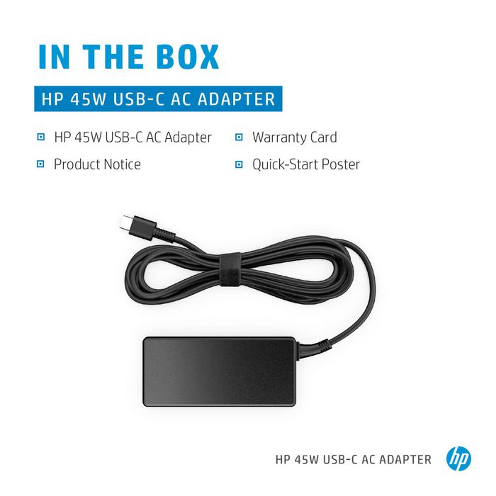 HP Adaptador de CA 45W USB-C HP Adaptador de CA 45W USB-C