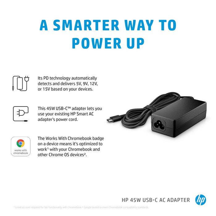 HP Adaptador de CA 45W USB-C HP Adaptador de CA 45W USB-C