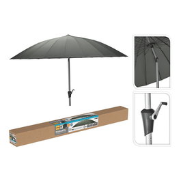 Basics Parasol Inclinable con Apertura por Manivela, Poliéster 180 g/m² UPF30+, Ø280 x 250 cm, Mástil Aluminio, Varillas Fibra de Vidrio, Verde