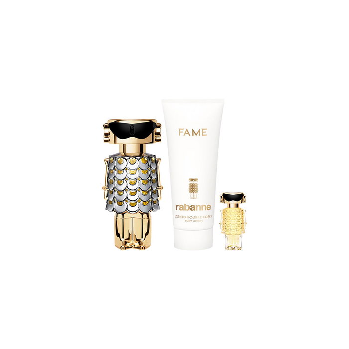Paco Rabanne Fame Estuche de Regalo Eau de Parfum 80 ml, Loción 100 ml y Eau de Parfum 10 ml Paco Rabanne Fame Estuche de Regalo Eau de Parfum 80 ml, Loción 100 ml y Eau de Parfum 10 ml