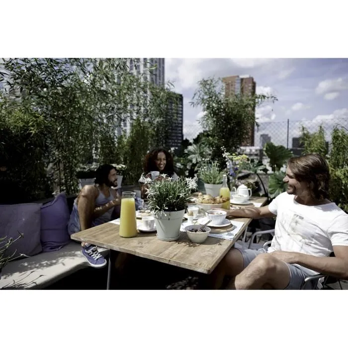 Elho Maceta Redonda Loft Urban Ø 30 cm Gris Antracita con Tanque de Agua