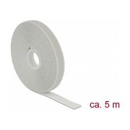 DeLOCK 18276 Hook-and-loop fastener - Kabelbinder Gris 13 mm 5 m