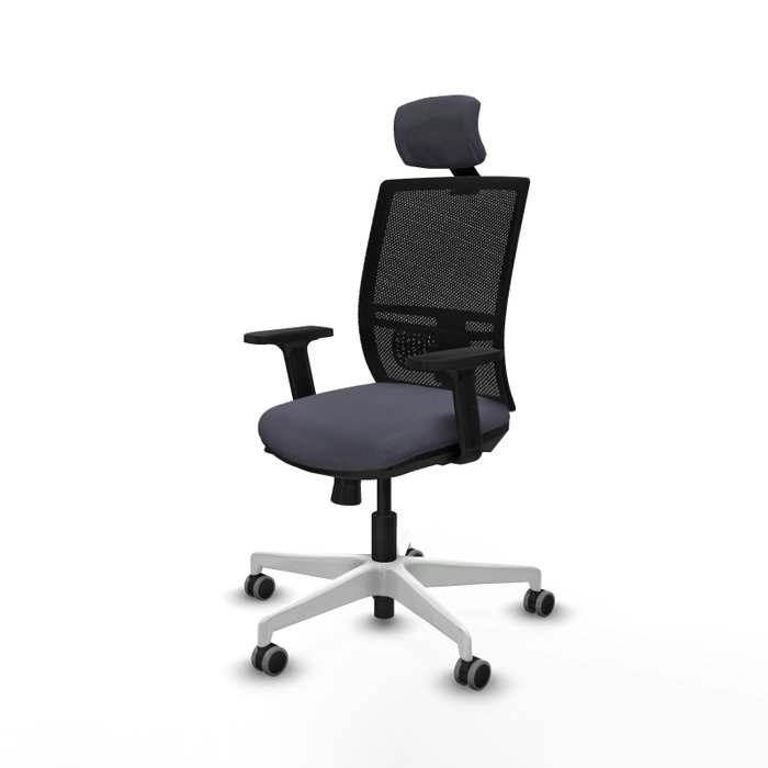 PIQUERAS Y CRESPO Silla de oficina Yunquera con mecanismo Sincro/Traslack, Gris oscuro y Negro