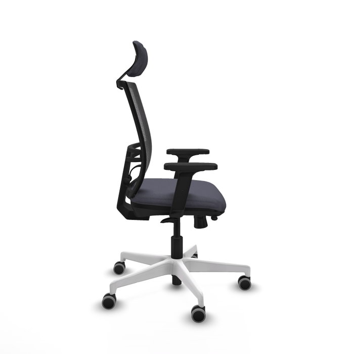 PIQUERAS Y CRESPO Silla de oficina Yunquera con mecanismo Sincro/Traslack, Gris oscuro y Negro