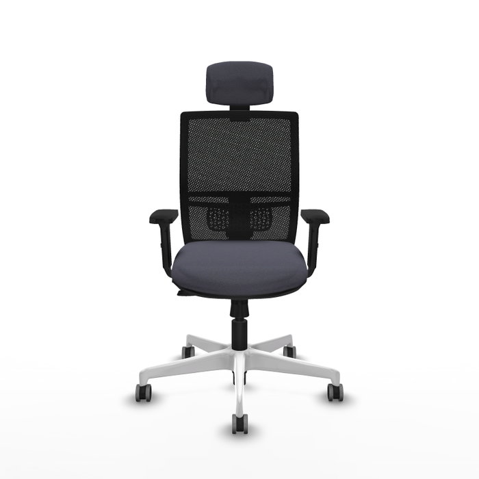 PIQUERAS Y CRESPO Silla de oficina Yunquera con mecanismo Sincro/Traslack, Gris oscuro y Negro