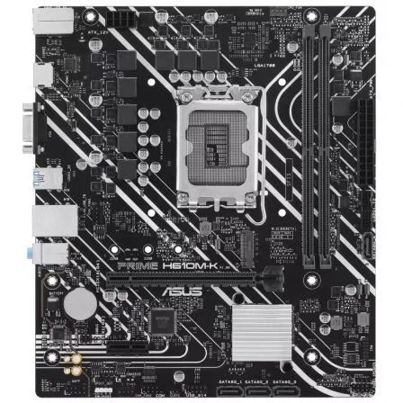 ASUS PRIME H610M-K Placa Base Micro ATX Socket LGA 1700 para Intel Core 13ª y 12ª Generación, DDR5, PCIe 4.0, Ranura M.2, HDMI, Realtek 1 Gb Ethernet