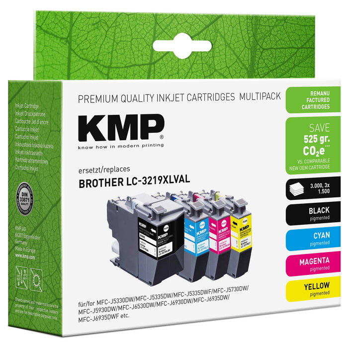 KMP Multipack de cartuchos de tinta compatible con Brother LC3219XLVAL (Negro, Cian, Magenta, Amarillo) KMP Multipack de cartuchos de tinta compatible con Brother LC3219XLVAL (Negro, Cian, Magenta, Amarillo)