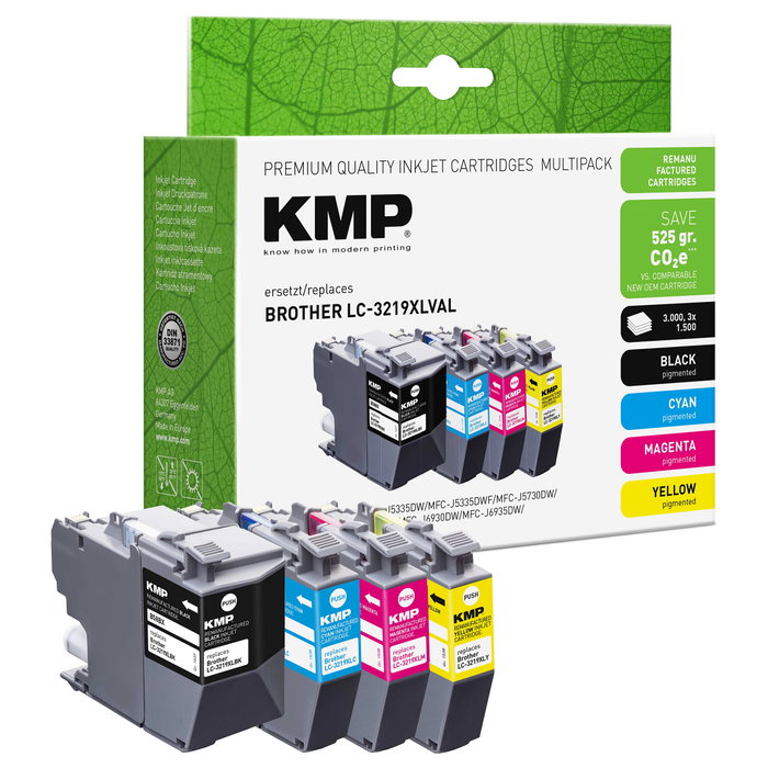 KMP Multipack de cartuchos de tinta compatible con Brother LC3219XLVAL (Negro, Cian, Magenta, Amarillo) KMP Multipack de cartuchos de tinta compatible con Brother LC3219XLVAL (Negro, Cian, Magenta, Amarillo)