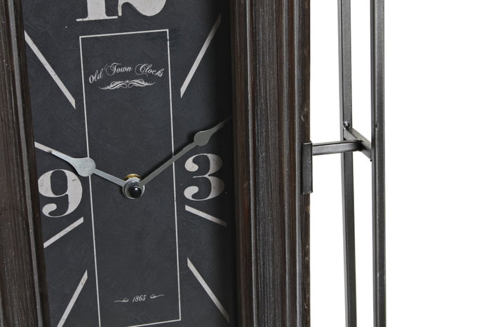 DKD Home Decor Reloj de Pared Gris 6.5 x 61 x 29 cm Loft Hierro y Madera