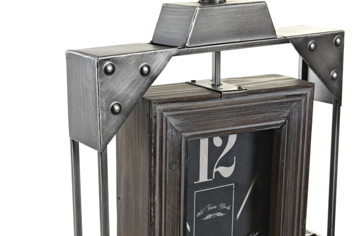 DKD Home Decor Reloj de Pared Gris 6.5 x 61 x 29 cm Loft Hierro y Madera