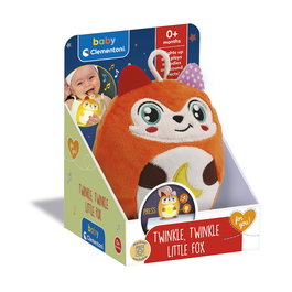 Clementoni 17555 Zorrito Luminoso, Peluche para Bebés con Luces y Melodías Relajantes, +0 Meses