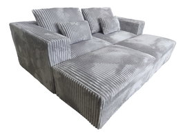 DKD Home Decor Sofá Modular en Pana Gris Claro