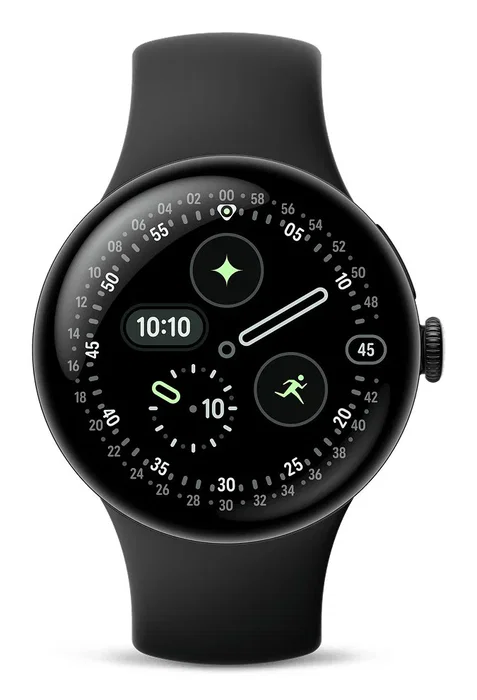 Google Pixel Watch 4 41 mm - Reloj Inteligente Unisex con AMOLED, Wear OS, GPS, Resistente al Agua 5 ATM, Banda Fluoroelastómero Negro Obsidian, Aluminio Negro Mate