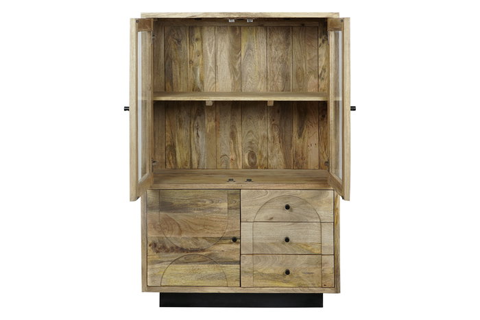 DKD Home Decor Vitrina Moderno Mango y Cristal 90 x 40 x 142 cm