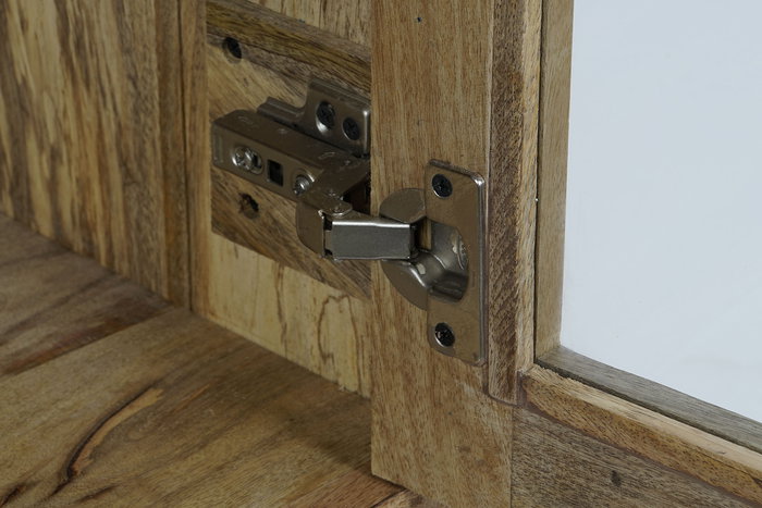 DKD Home Decor Vitrina Moderno Mango y Cristal 90 x 40 x 142 cm