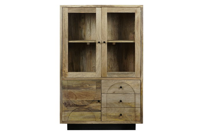 DKD Home Decor Vitrina Moderno Mango y Cristal 90 x 40 x 142 cm