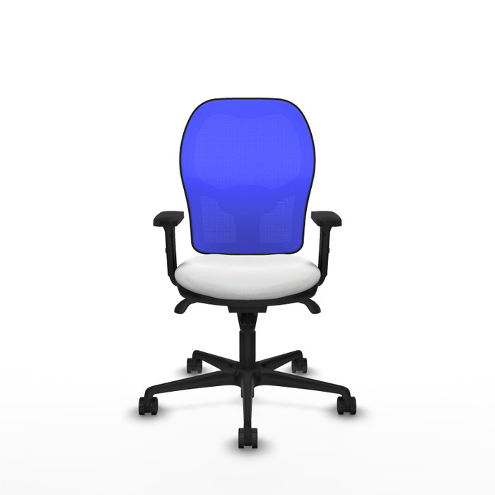 PIQUERAS Y CRESPO Silla de oficina Jorquera con mecanismo Sincro, Tela Blanca y Malla Azul PIQUERAS Y CRESPO Silla de oficina Jorquera con mecanismo Sincro, Tela Blanca y Malla Azul