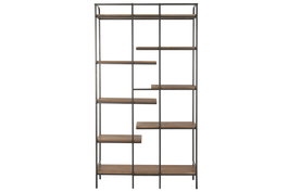 DKD Home Decor Estantería Vintage 8 Estantes 33x180x100 cm Hierro Abeto Marrón Negro