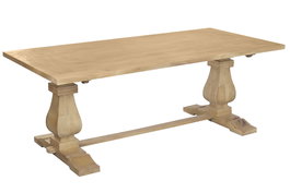 DKD Home Decor Mesa Comedor Toscana Natural Madera Maciza Mango 215 x 100 x 76 cm