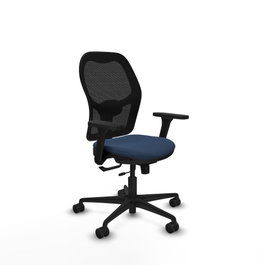 PIQUERAS Y CRESPO Silla de oficina Jorquera con mecanismo Sincro/Traslack, Azul marino y Negro