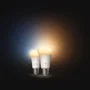 Philips Hue Pack de 2 Bombillas LED A60 Conectadas, E27, 6W, Luz Blanca Ajustable 1000-2000K, 810 Lúmenes, AABUO37088