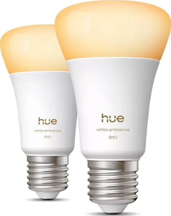 Philips Hue Pack de 2 bombillas LED A60 conectadas Luz blanca E27