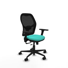 PIQUERAS Y CRESPO Silla de oficina Jorquera con mecanismo Sincro/Traslack, Turquesa y Negro