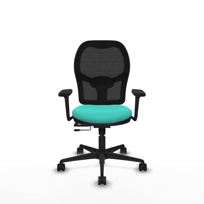 PIQUERAS Y CRESPO Silla de oficina Jorquera con mecanismo Sincro/Traslack, Turquesa y Negro