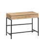 Hanah Home Mesa de Maquillaje Moderna Roble y Negro, Tablero Partículas Melamina, Patas Metal, 100x45x75 cm