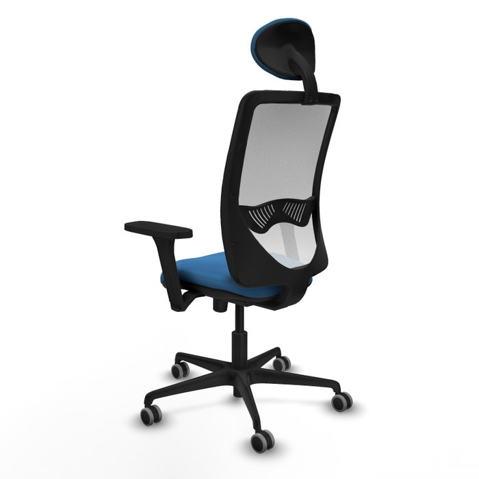 PIQUERAS Y CRESPO Silla de oficina Zulema con mecanismo Sincro, Azul claro y Blanco