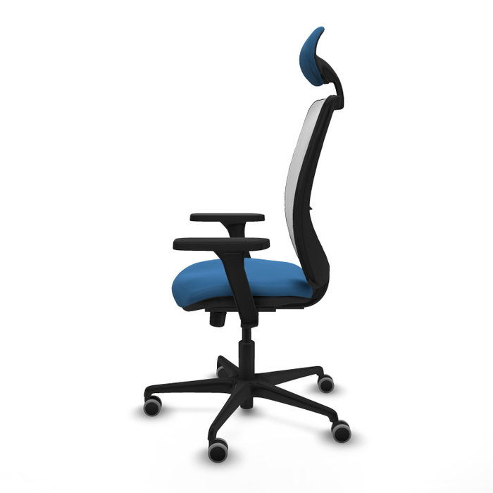 PIQUERAS Y CRESPO Silla de oficina Zulema con mecanismo Sincro, Azul claro y Blanco