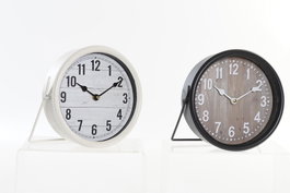 DKD Home Decor Reloj Sobremesa Loft Negro Blanco 5.5 x 20 x 20 cm (4 Unidades)