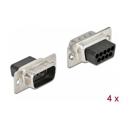 DeLOCK Conector D-Sub 9 Pin Crimp Stecker Metal 4 Piezas