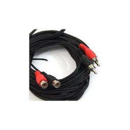 Powergreen Alargador 2 RCA Hembra a 2 RCA Macho 7 Metros Negro