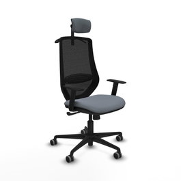 PIQUERAS Y CRESPO Silla de oficina Mardos con mecanismo Sincro, Gris y Negro