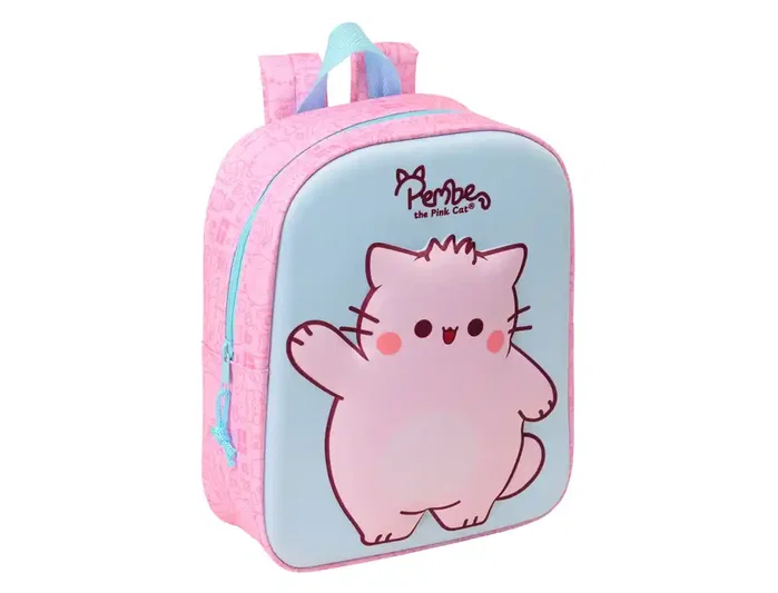 Safta Mochila de Guardería 3D Pembe The Pink Cat 27cm