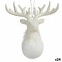 Adorno Navideño Krist+ Blanco Plástico Purpurina Reno 14 x 15,5 x 7 cm (24 Unidades)