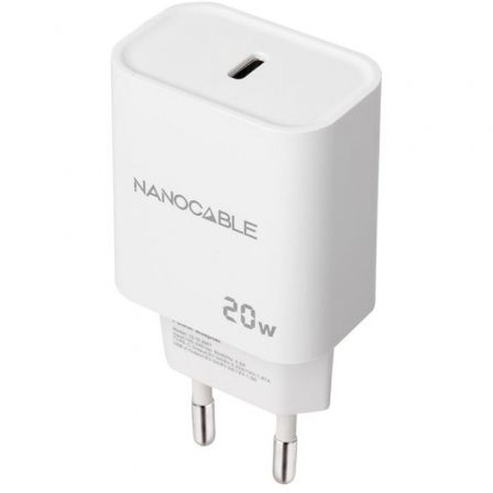 Nanocable Cargador de Pared USB-C PD 20W Blanco