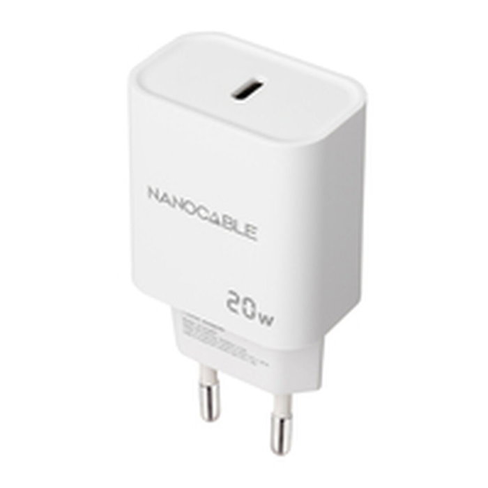 Nanocable Cargador de Pared USB-C PD 20W Blanco