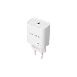 NANOCABLE CARGADOR USB-C PD 20W BLANCO
