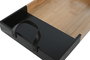 DKD Home Decor Bandeja Moderno Negro Natural Bambu Pu 27 x 42 x 4.5 cm