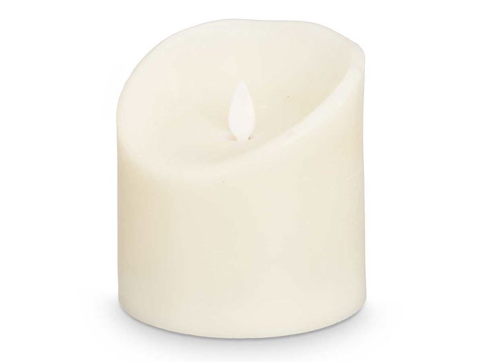 Giftdecor Vela Led Crema 10 cm, Ancha Baja, Plástico y Cera, 2xAA (no incluidas) (Set de 24)