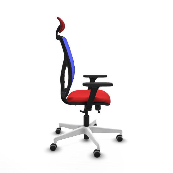 PIQUERAS Y CRESPO Silla de oficina Motilla con mecanismo Sincro/Traslack, Similpiel Rojo y Malla Azul PIQUERAS Y CRESPO Silla de oficina Motilla con mecanismo Sincro/Traslack, Similpiel Rojo y Malla Azul