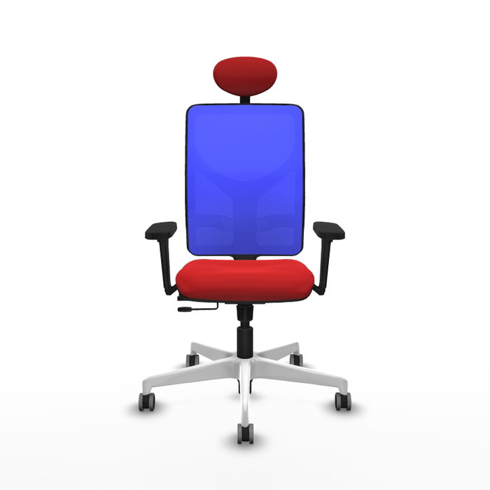 PIQUERAS Y CRESPO Silla de oficina Motilla con mecanismo Sincro/Traslack, Similpiel Rojo y Malla Azul PIQUERAS Y CRESPO Silla de oficina Motilla con mecanismo Sincro/Traslack, Similpiel Rojo y Malla Azul