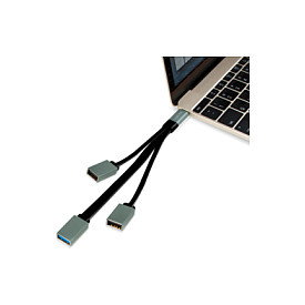 LogiLink Hub USB 3.1 Tipo C de 3 Puertos UA0315 USB 2.0 y USB 3.0 Color Negro Gris